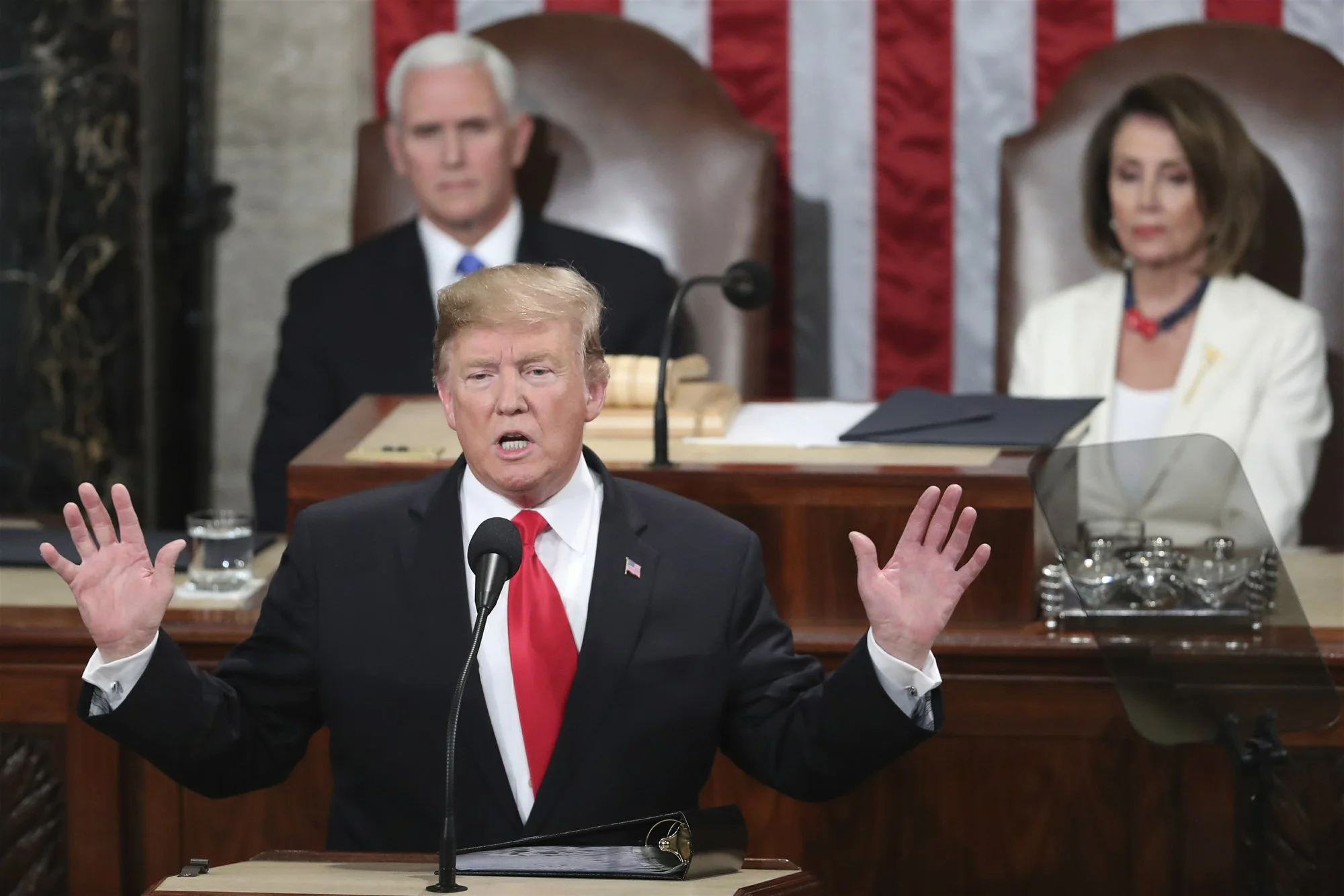 Tổng thống Trump trong bài diễn văn tường trình về tình hình liên bang. Nguồn internet.