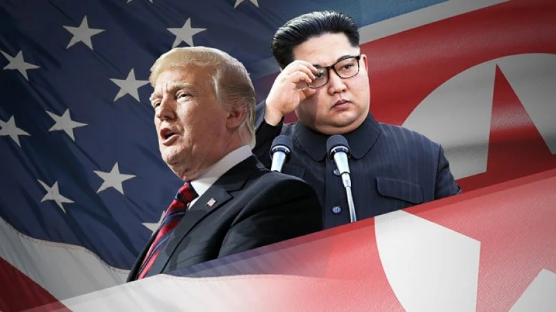 Tổng thống Hoa Kỳ Donald Trump và Chủ Tịch Bắc Hàn Kim Chính Ân. Nguồn internet.