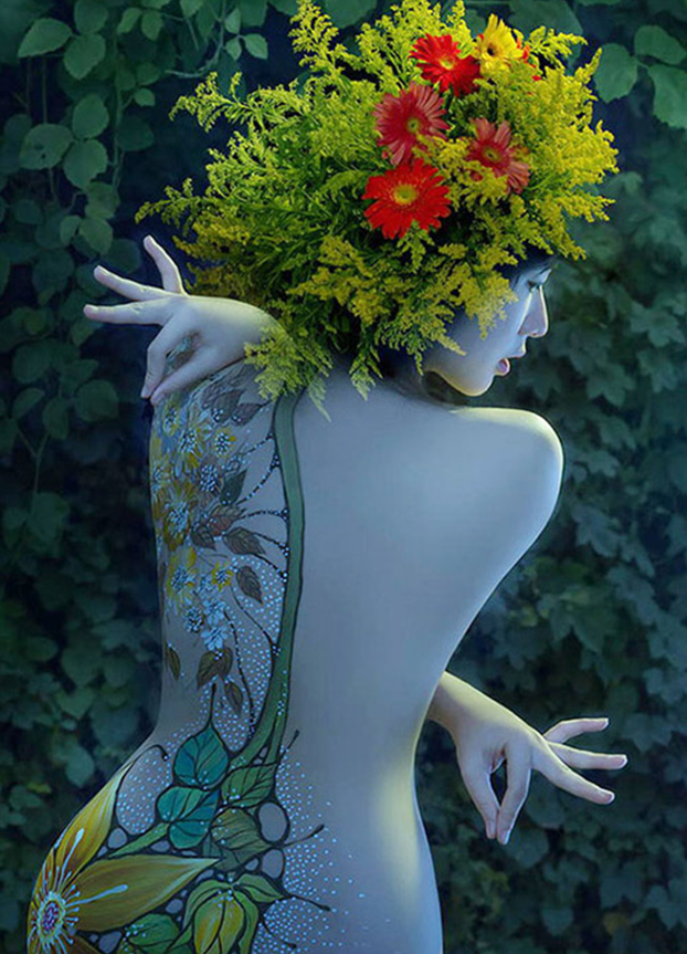 Tác phẩm body painting của Hani Hiền Trang nhận được nhiều lời khen.