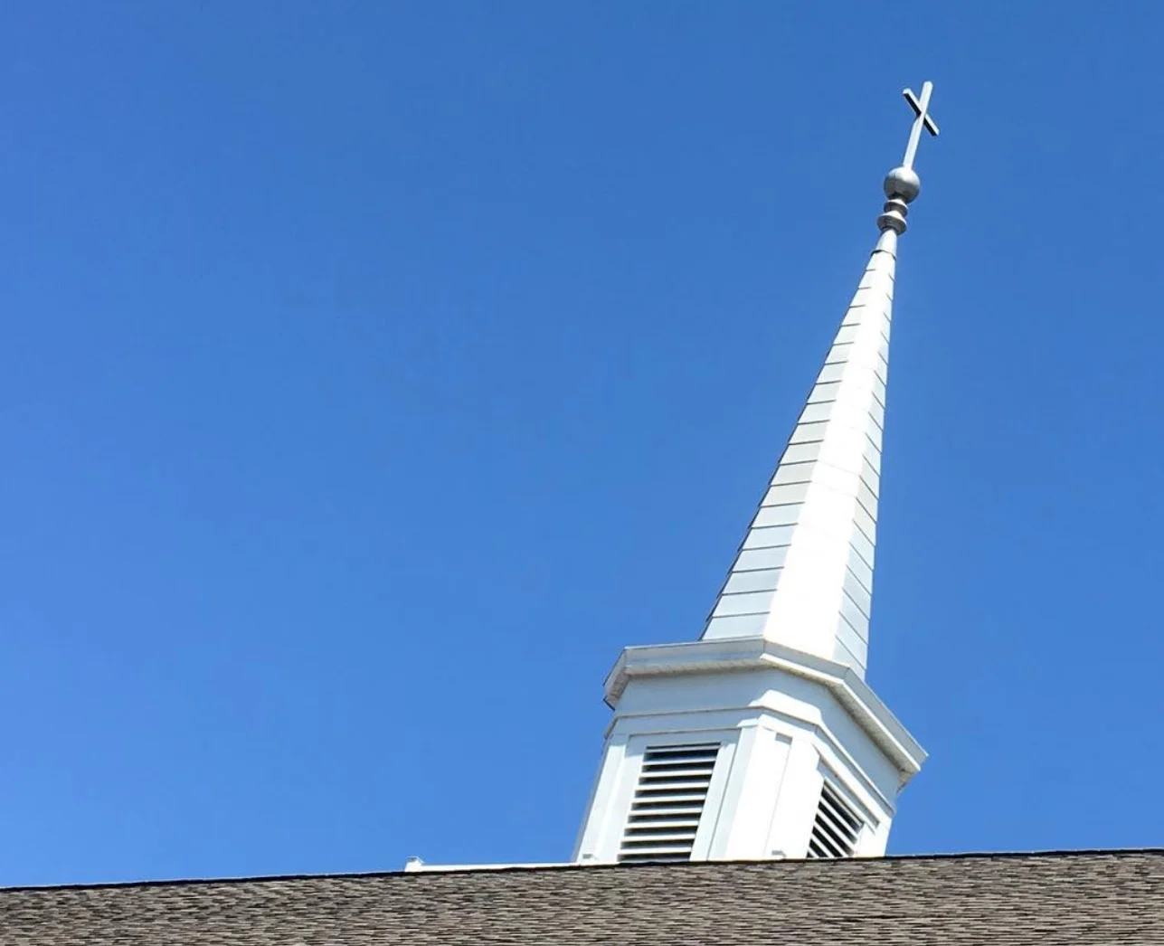 Photo: The steeple of Community Evangelical Free Church, the church I’ve been a pastor at for the last five years.