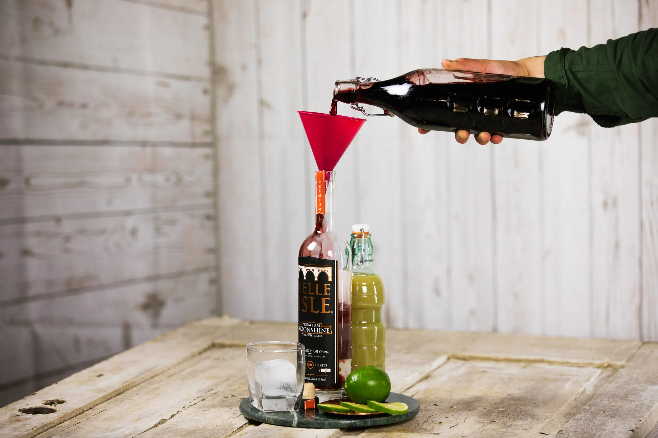 Use a funnel to keep things from getting messy.