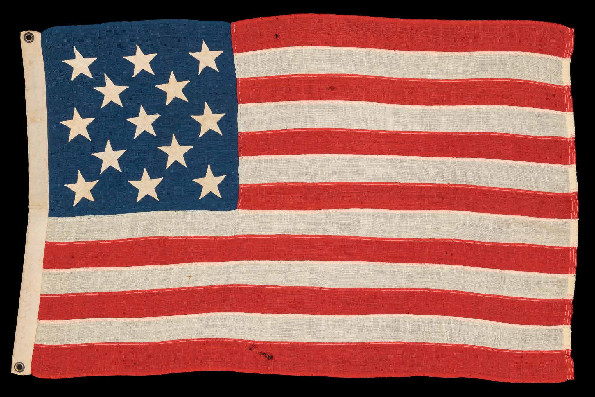 13 Star Antique American Flag | 3-2-3-2-3 Hopkinson Star Arrangement | Circa 1895–1926