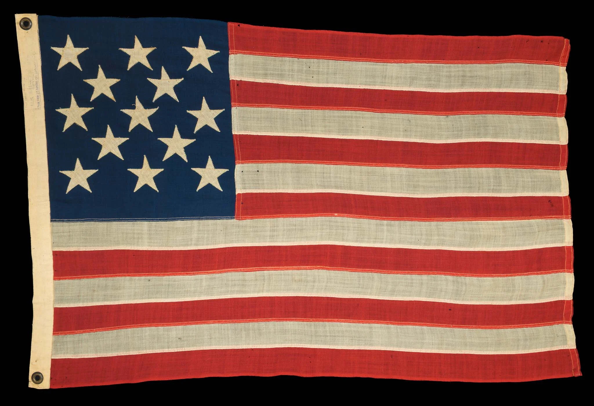 Striking 13 Star Antique American Flag with a 3-2-3-2-3 Star Pattern | Made by the U.S. Bunting Company | Circa 1895–1926