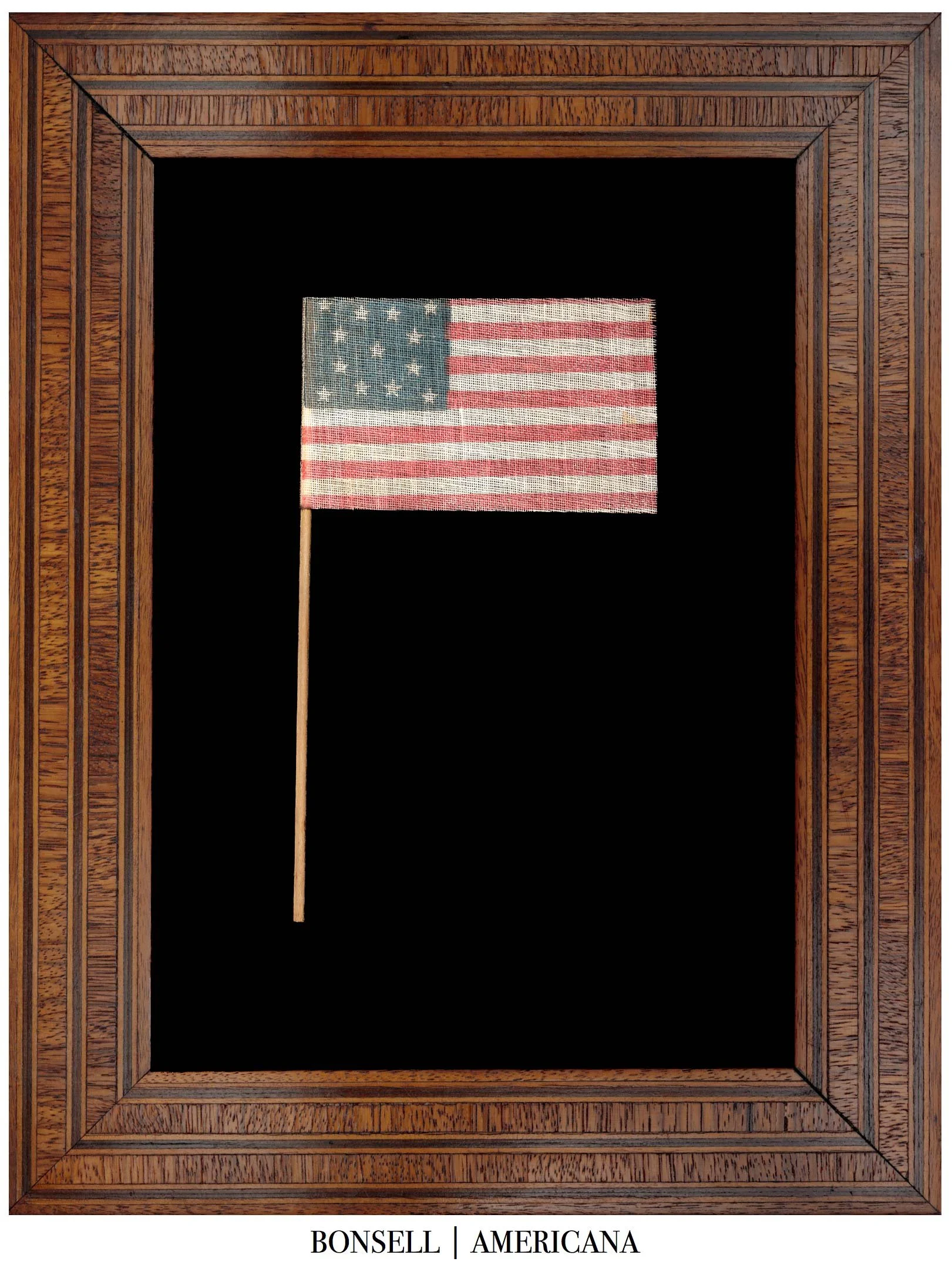 13 Star Antique American Flag with a Medallion Star Configuration | Centennial Era Parade Flag | Circa 1876
