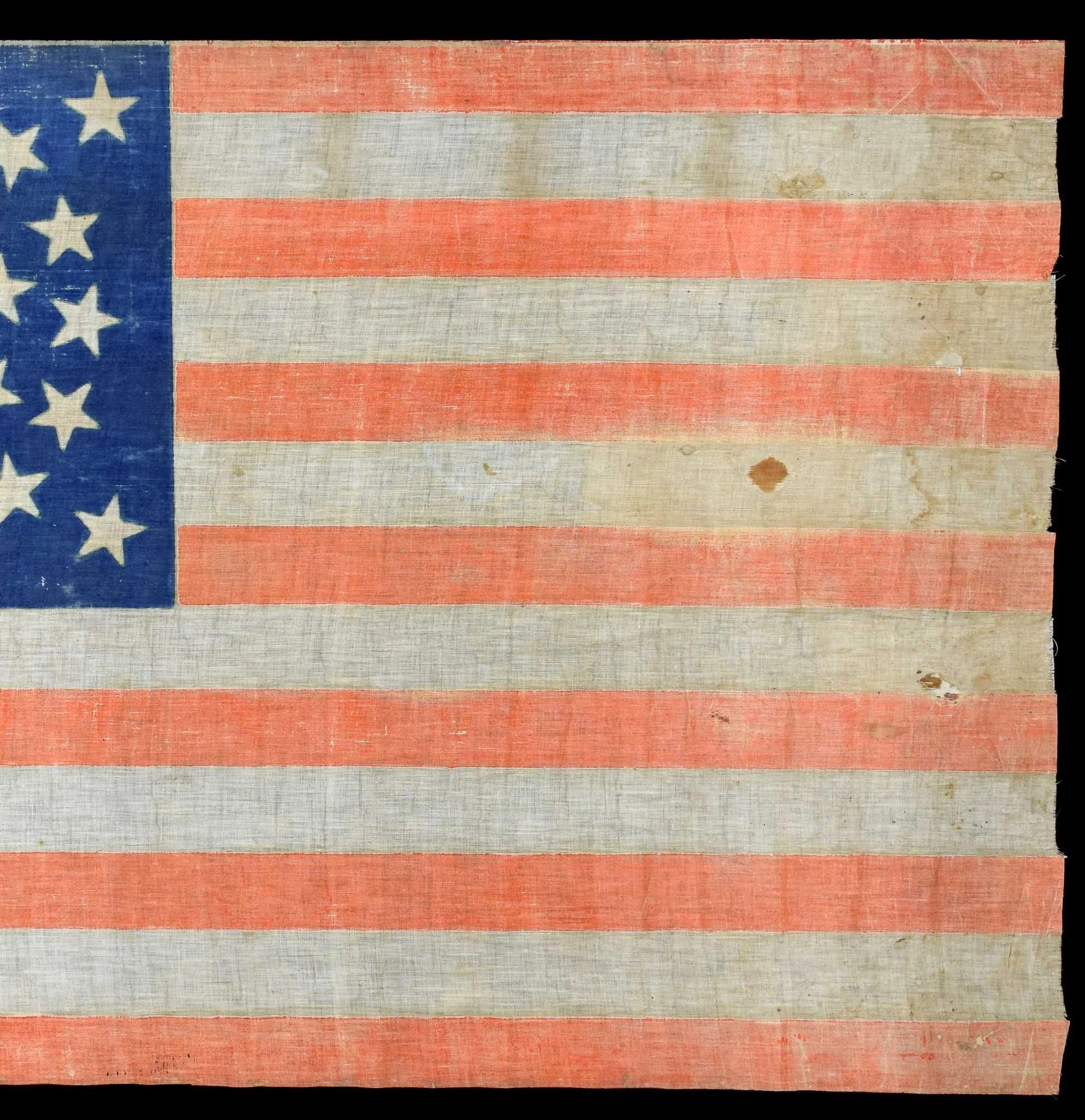 Exceptional Large Scale 33 Star Antique Flag with an Offset Medallion Star Configuration | Oregon Statehood | Circa 1859-1861