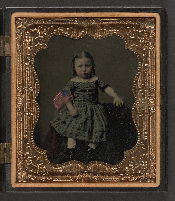 Girl Holding American Flag | Circa 1860