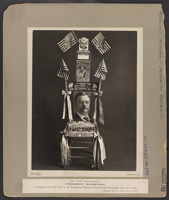 Chair Occupied by Teddy Roosevelt as Delegate from New York at Republican National Convention in 1900 