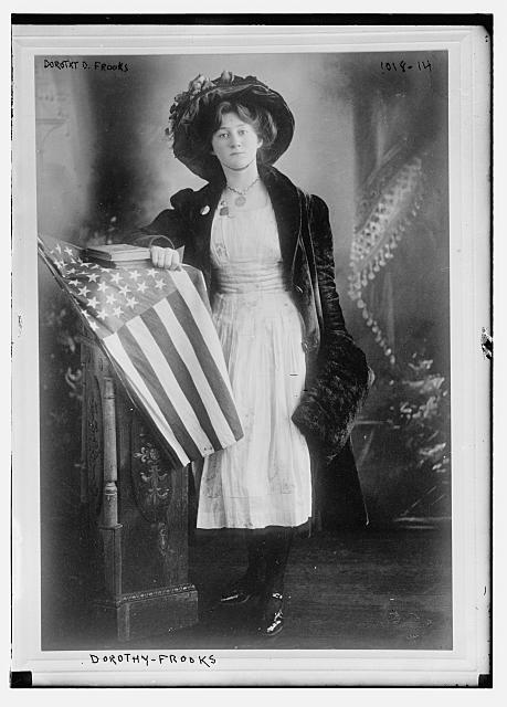 Dorothy D. Frooks Standing at a Flag-Draped Dais | Circa 1900