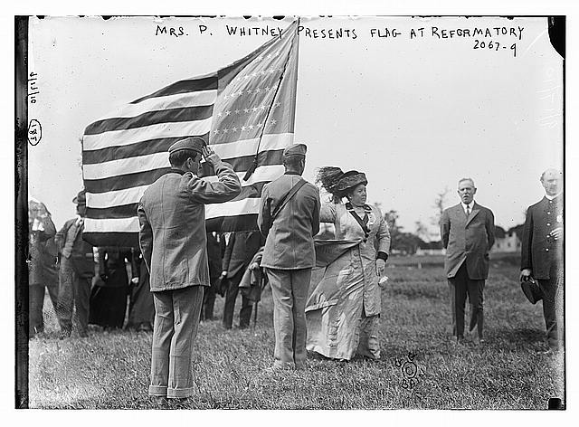 Mrs. P. Whitney Presents Flag at Reformatory | Circa 1900