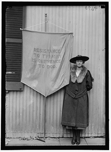 Suffragette with Banner | Circa 1917