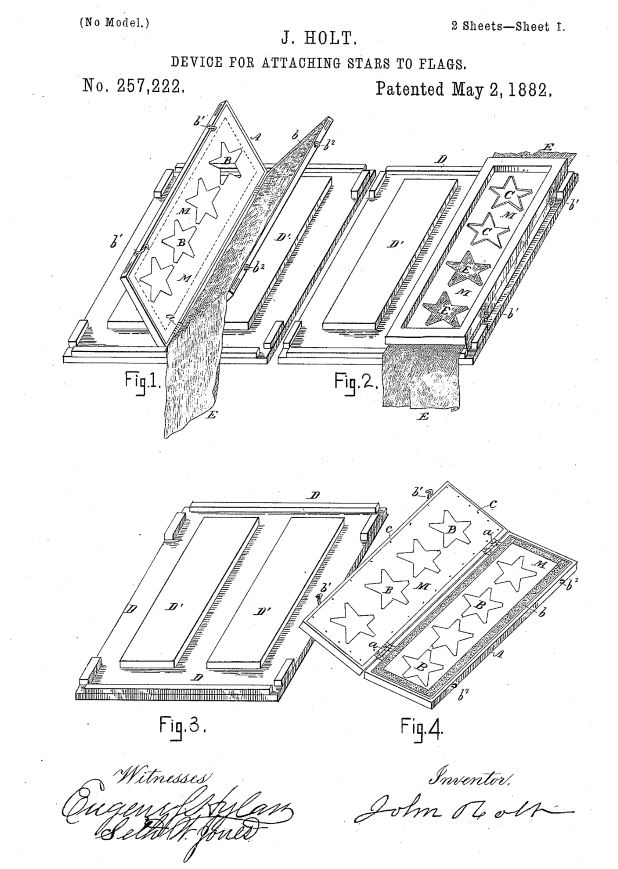 US257,222 | Device for Attaching Stars to Flags | Circa 1882