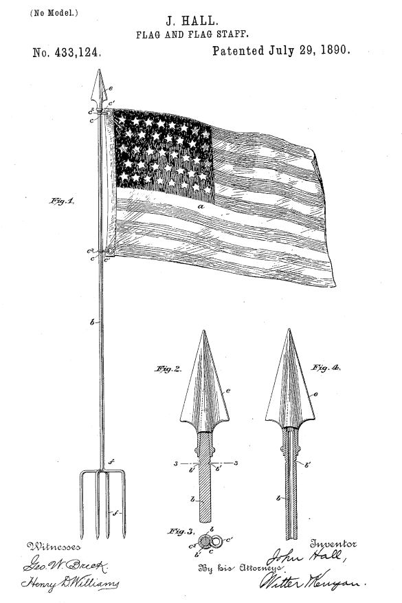 US433,124 | Flag and Flag-Staff | Circa 1890