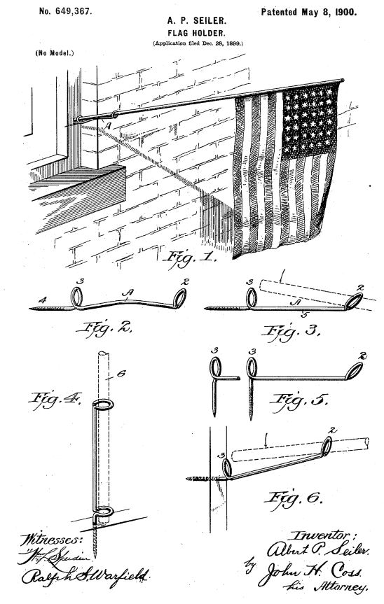 US649,367 | Flag Holder | Circa 1900