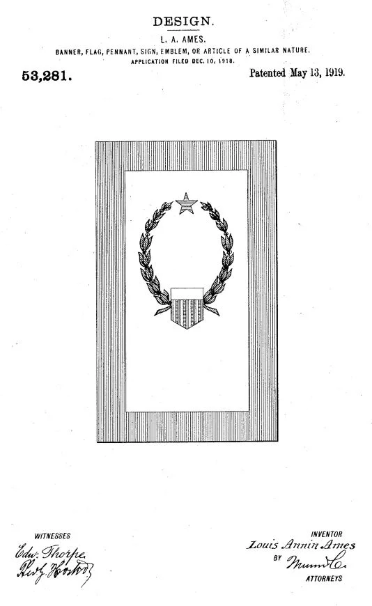 USD53,281 | Design for a Banner, Flag, Pennant, Sign, Emblem, or Article of a Similar Nature | Circa 1919