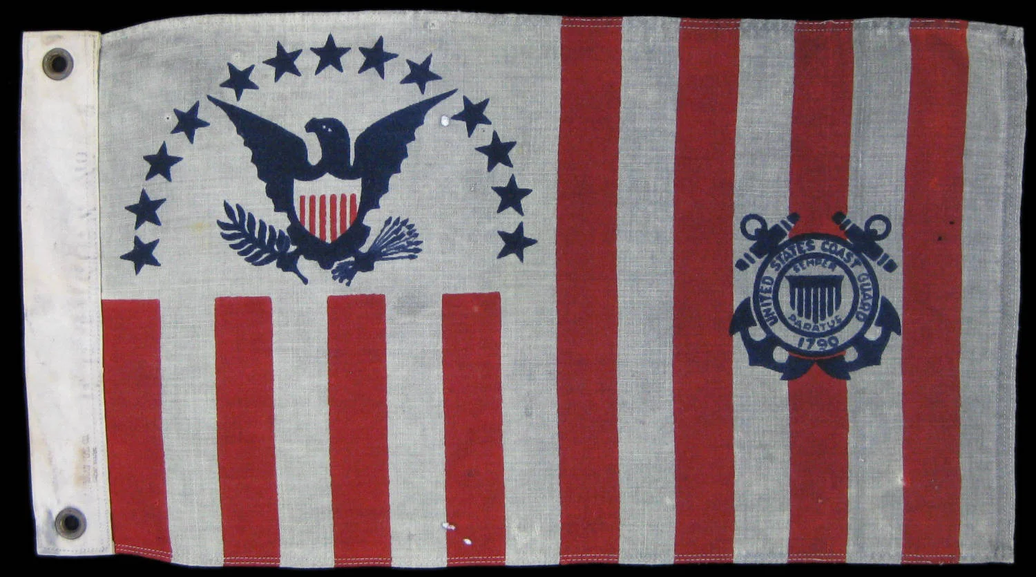Close-up of Antique Coast Guard Flag 