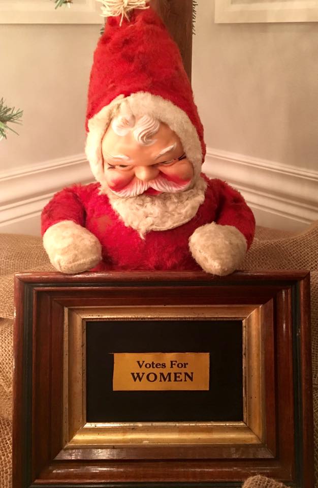Coming Soon: Santa with Votes for Women Ribbon 