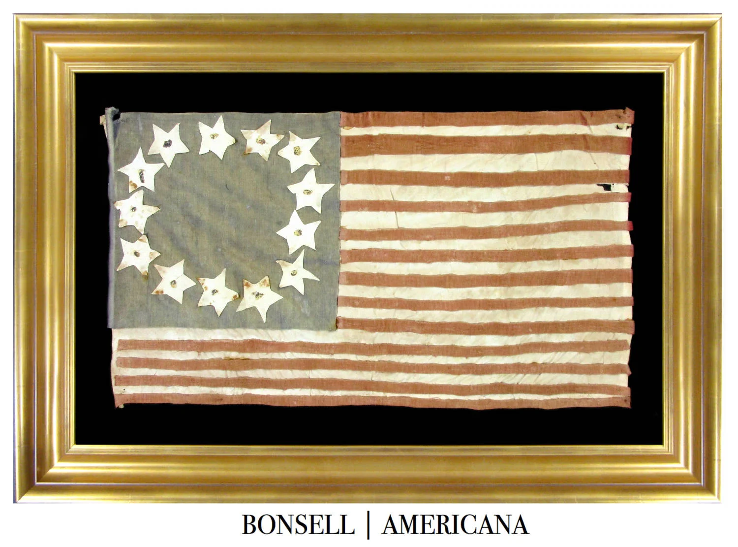 Extremely Unusual Antique Betsy Ross Flag with 25 Stripes