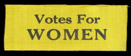 Close-up of Antique Votes for Women Ribbon 