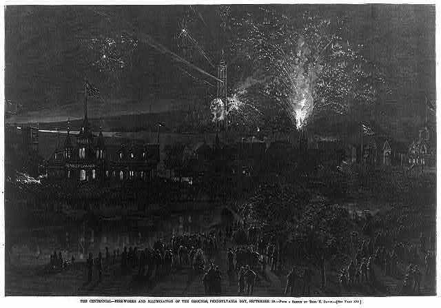 Centennial Fireworks in Philadelphia | Circa 1876