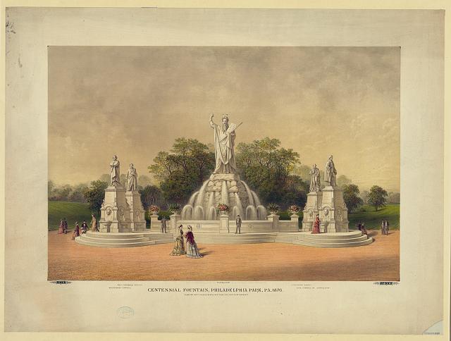 Centennial Fountain in Philadelphia Park | Circa 1876