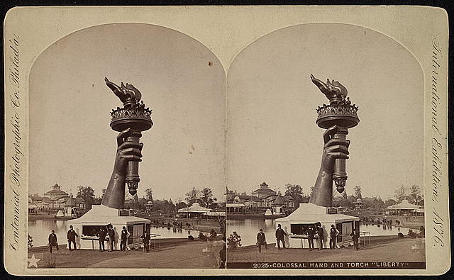 Torch and Part of the Arm of the Statue of Liberty at the Centennial Exhibition | Circa 1876