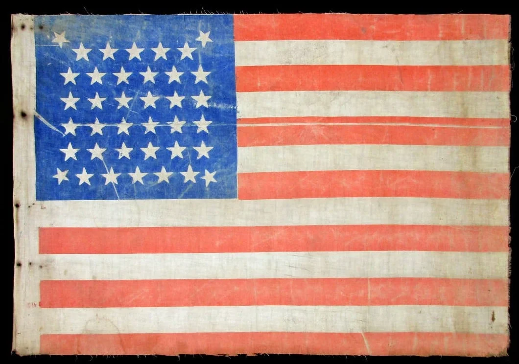 38 Star Antique Flag with an Extremely Rare Beehive Pattern 2.jpg