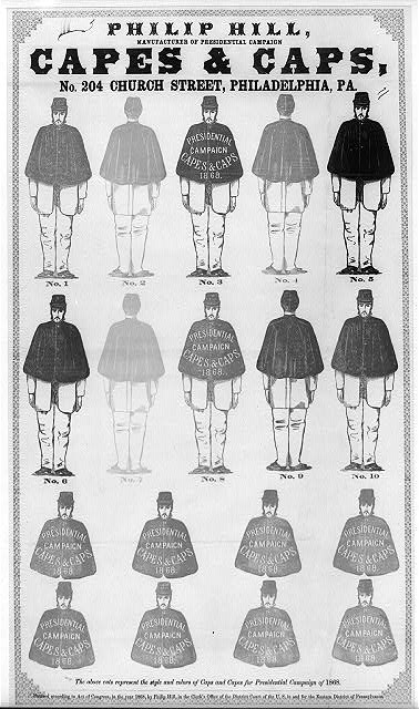 Presidential Campaign Capes and Caps | Circa 1868