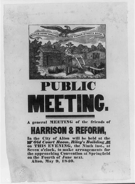 Public Meeting for Harrison and Reform | Circa 1840