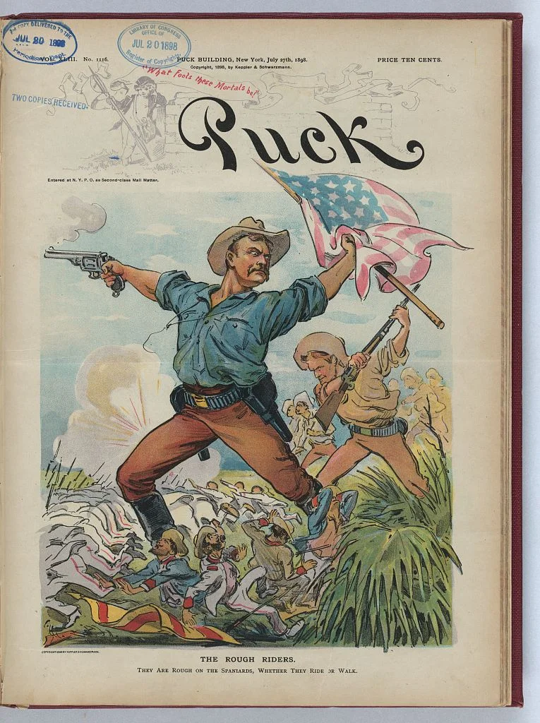 Roosevelt Leading the Rough Riders into Battle | Circa 1898