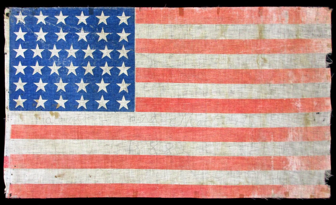 38 Star Antique American Flag with Benjamin Harrison Overprint 2.jpg