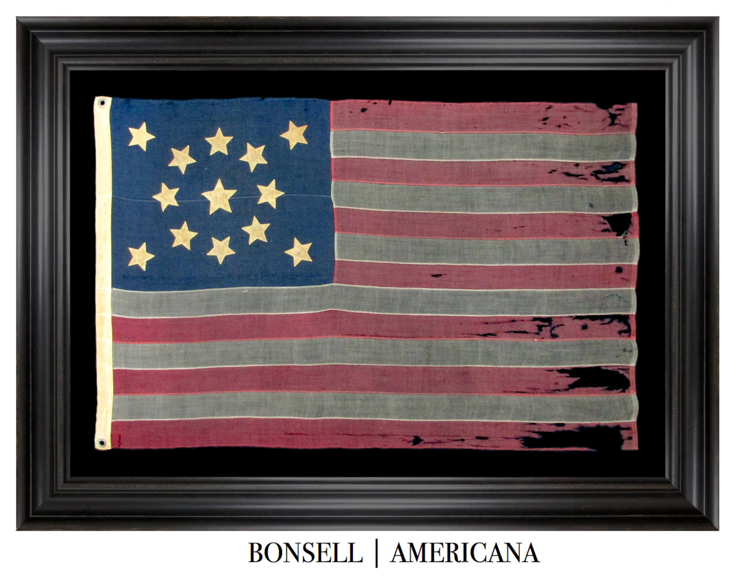 13 Star Antique US Flag with Medallion Pattern and Examination Report from Flag Historian Howard Madaus