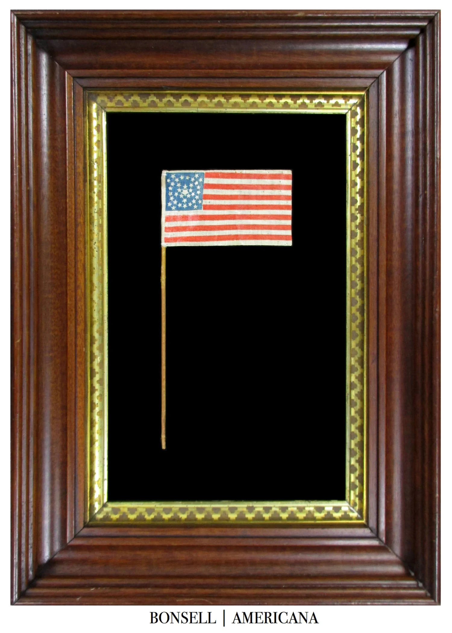 36 Star Antique US Parade Flag with a Great Star in Wreath Configuration | One of the Finest Civil War Era Parade Flags Ever Produced