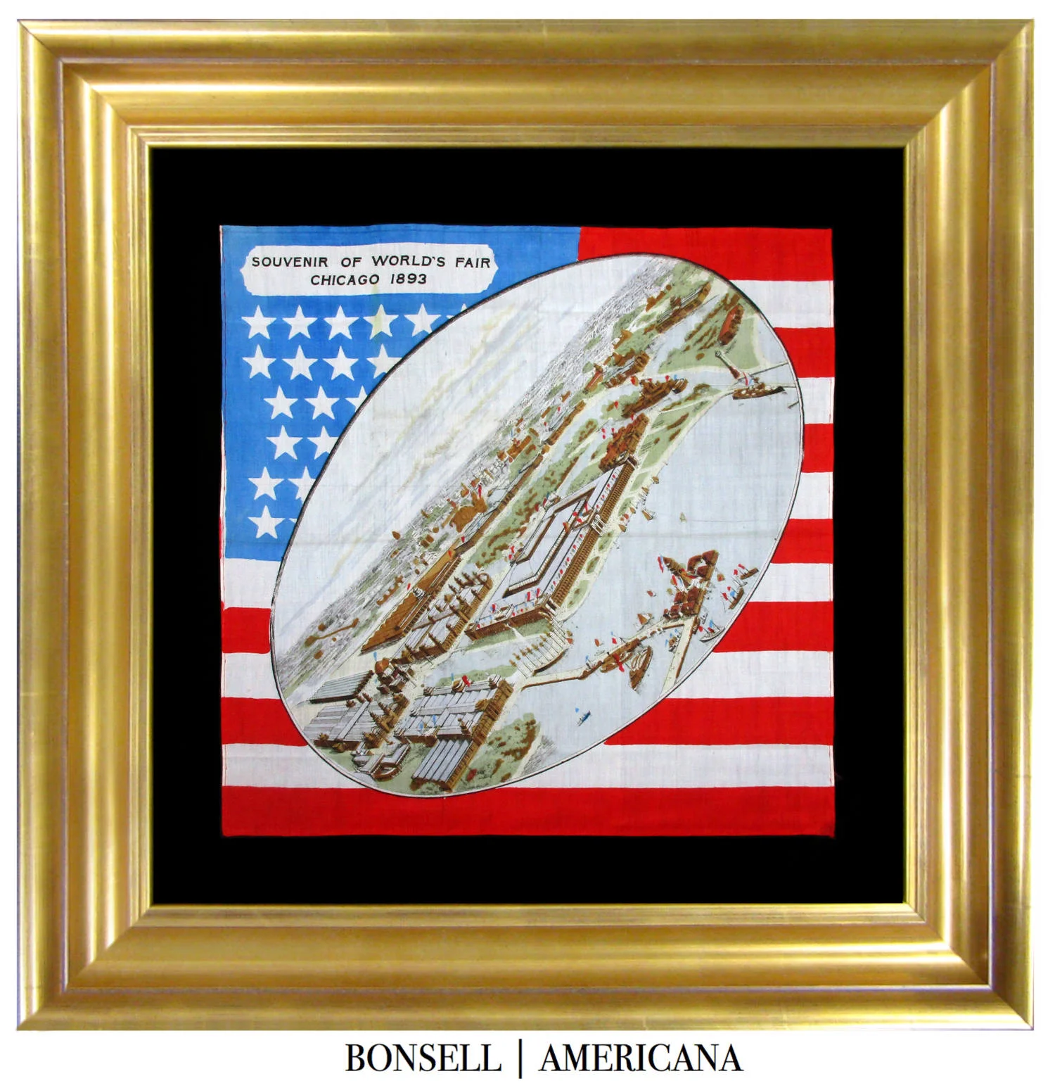 Souvenir of the World's Fair of Chicago | A Striking Piece with Bright Colors and a 44 Star Flag 