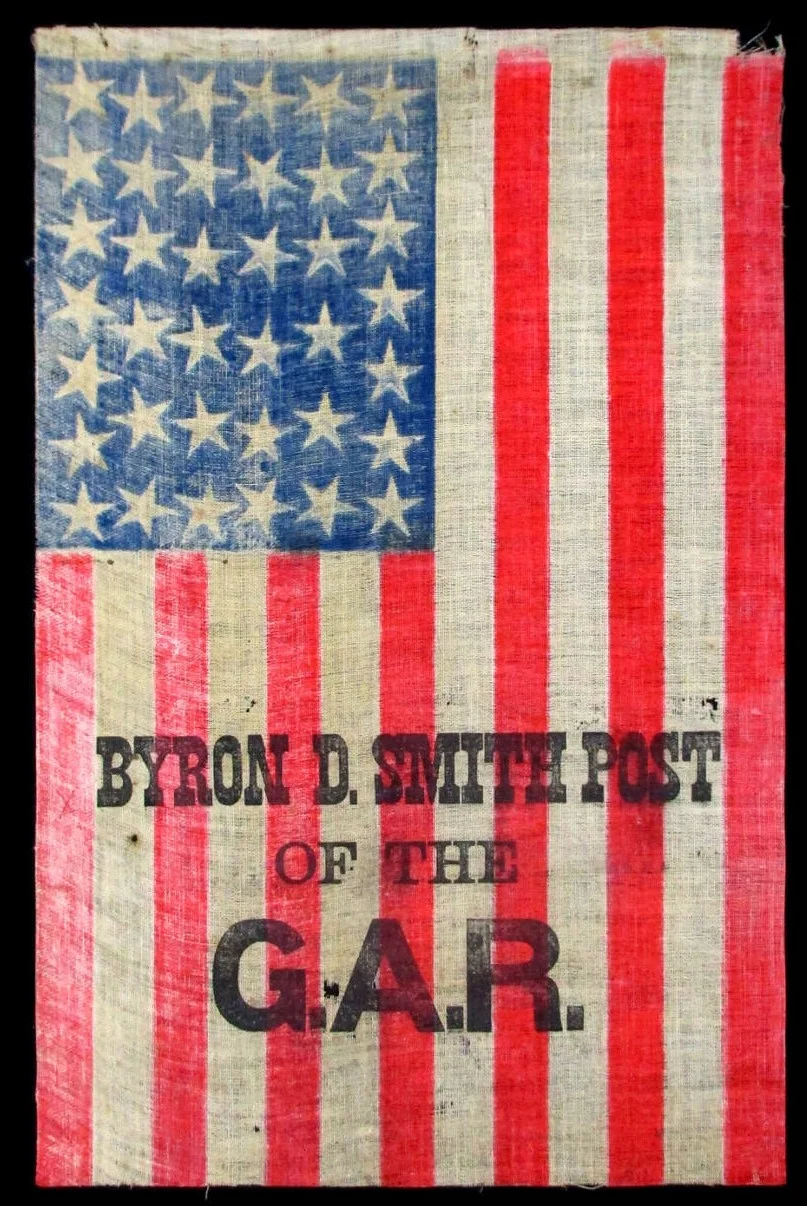 38 Star Antique Flag with a GAR Overprint and Tightly Packed Stars 2.jpg