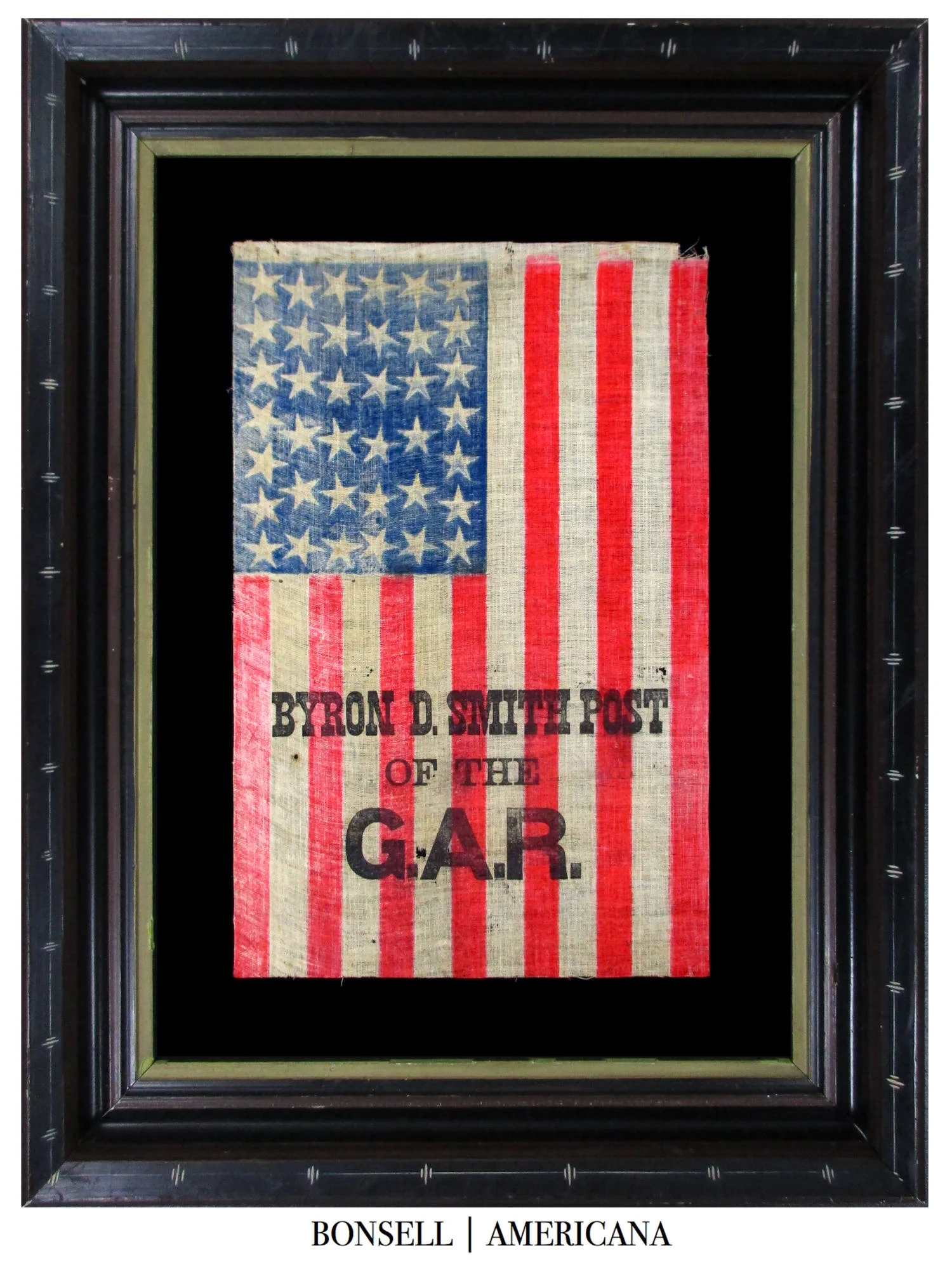 38 Star Antique Flag with a GAR Overprint and Tightly Packed Stars | Colorado Statehood | Circa 1876-1889