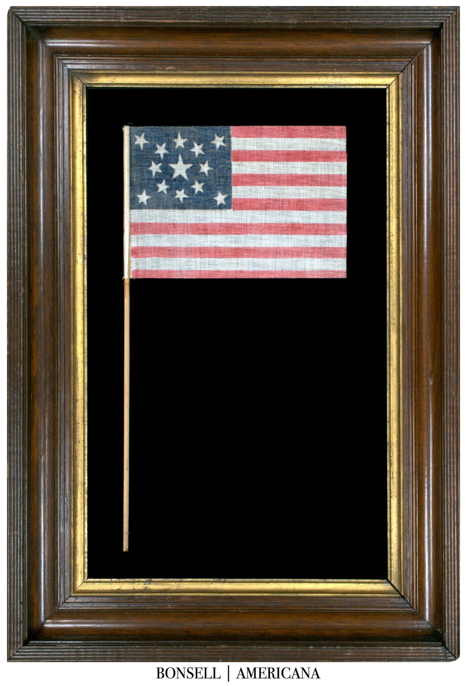 Framed 13 Star Antique American Flag