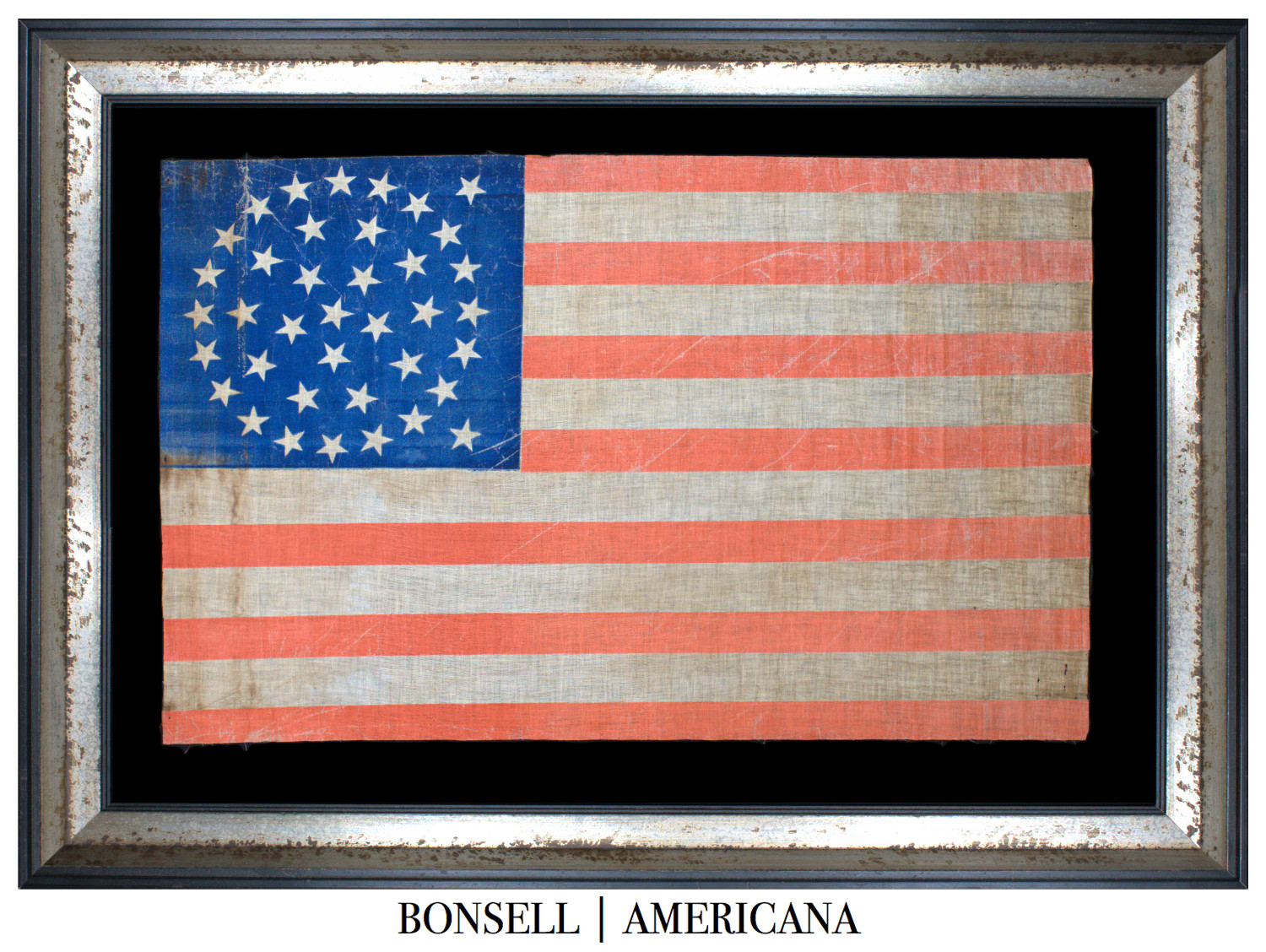 38 Star Antique Flag with an Offset Medallion
