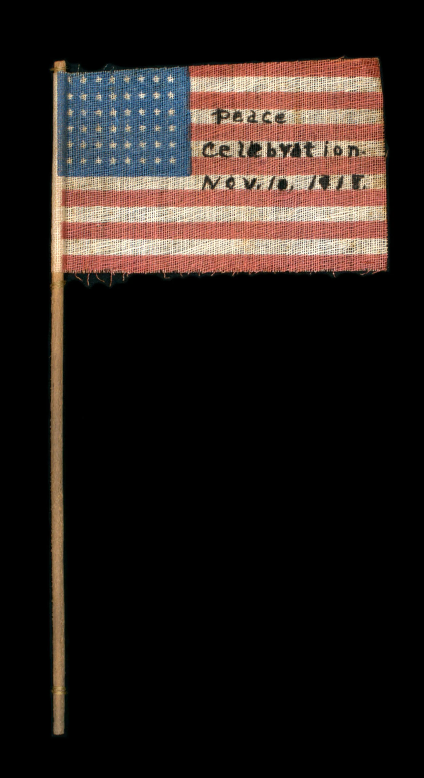 48 Star Antique Flag with Peace Celebration Overprint