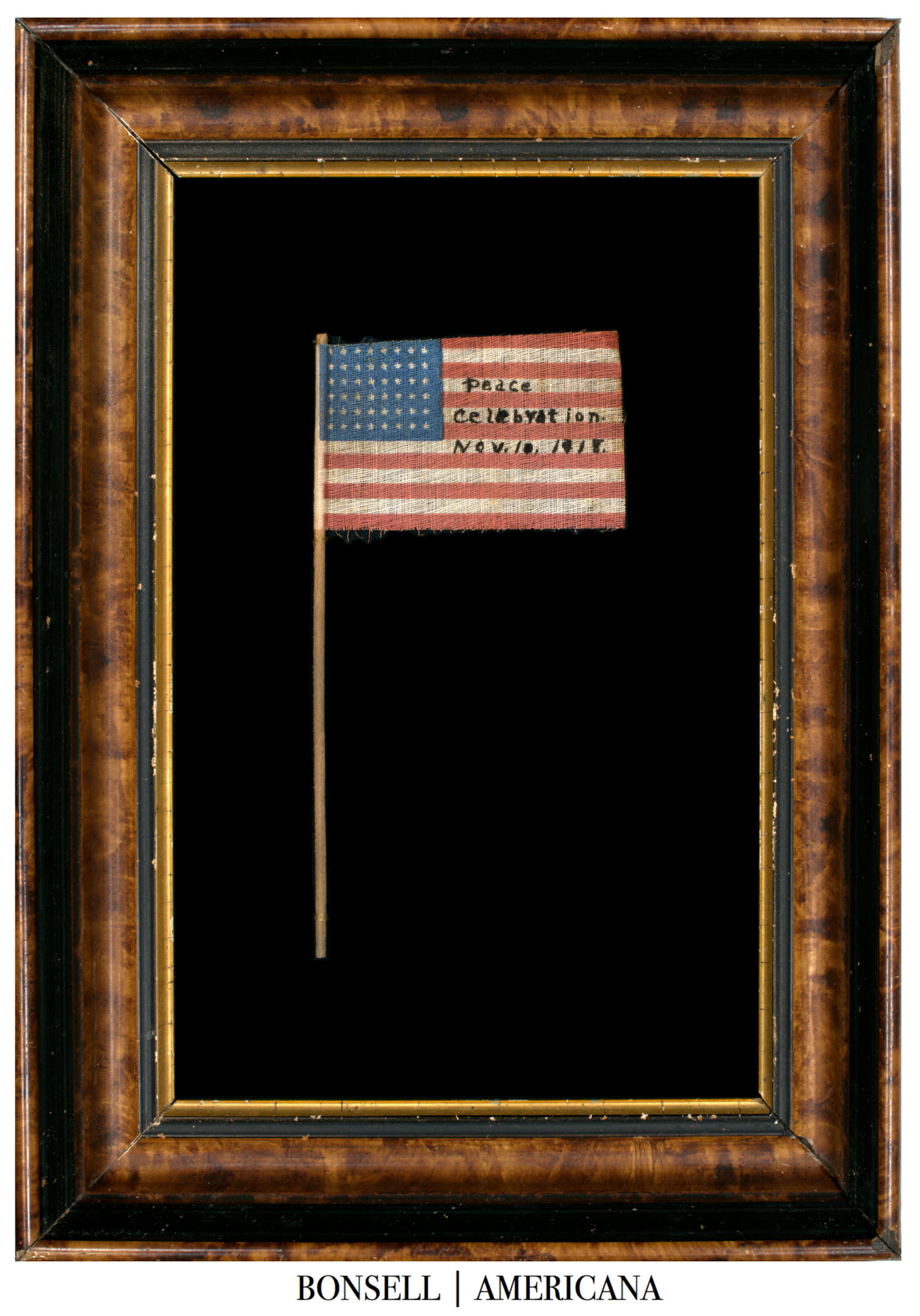 48 Star Antique Flag with Peace Celebration Overprint