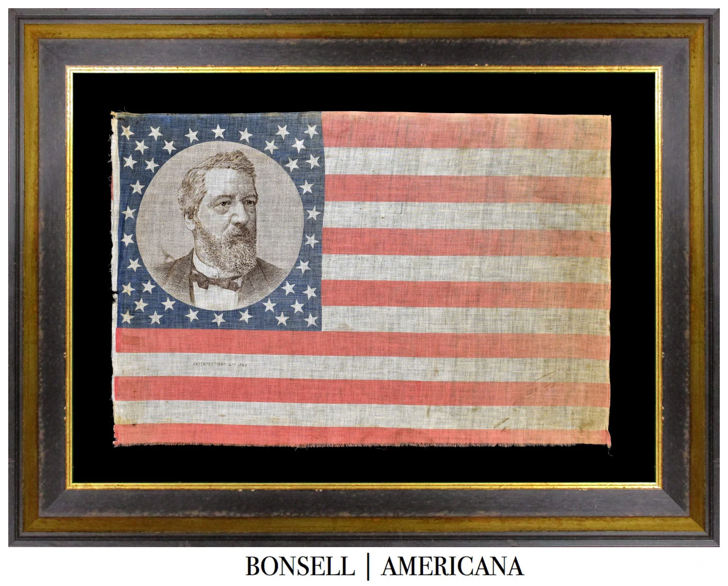 Antique James G. Blaine Campaign Flag with 38 Stars