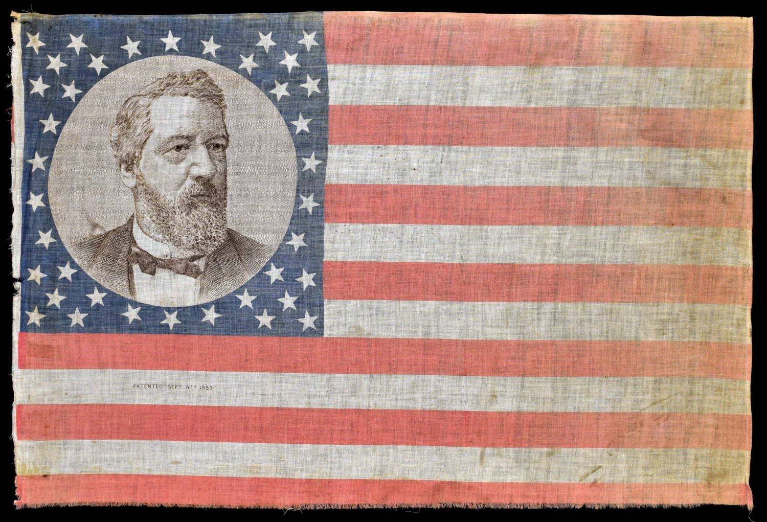 Antique James G. Blaine Campaign Flag with 38 Stars