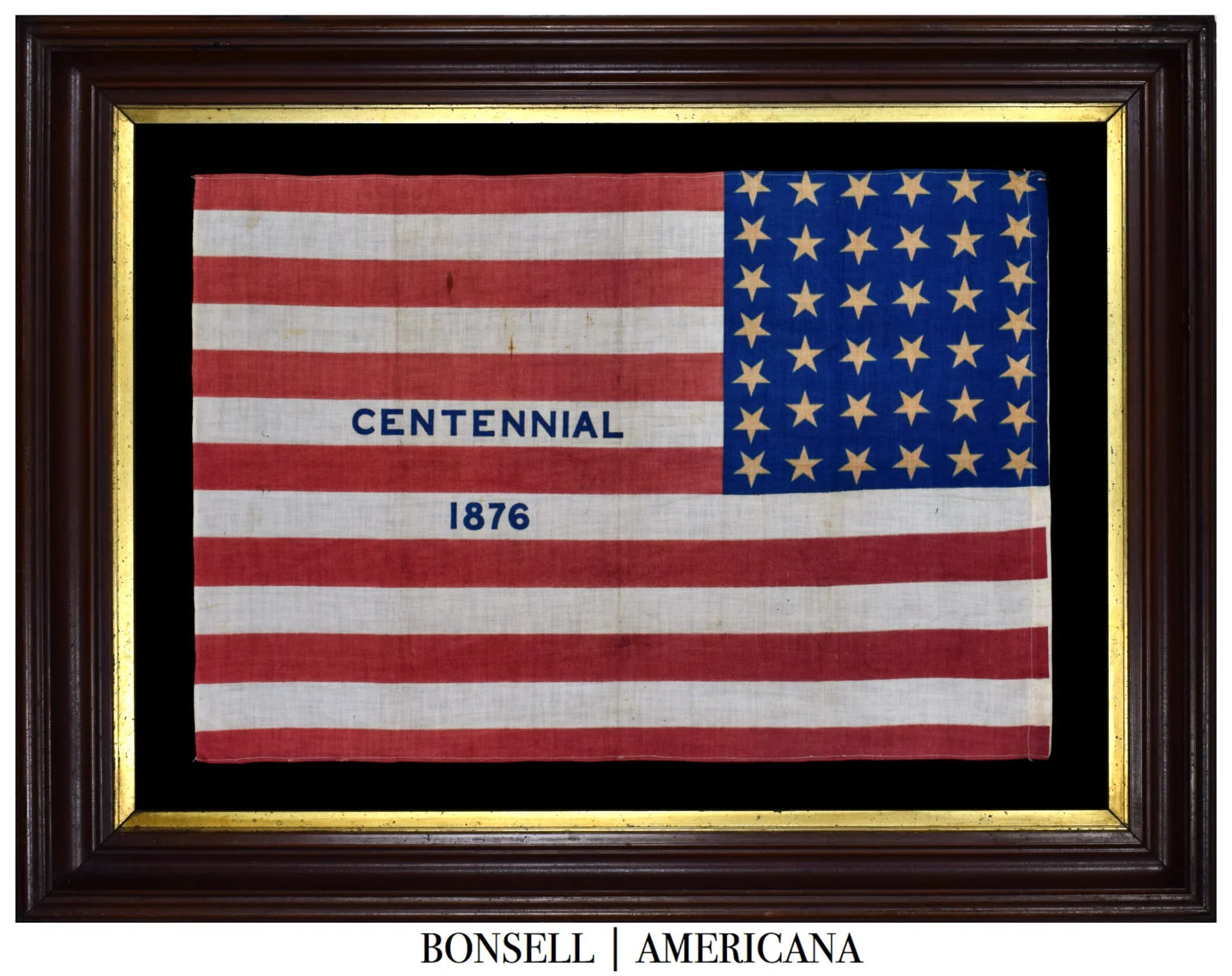 38 Star Antique Flag | Includes a CENTENNIAL 1876 Overprint
