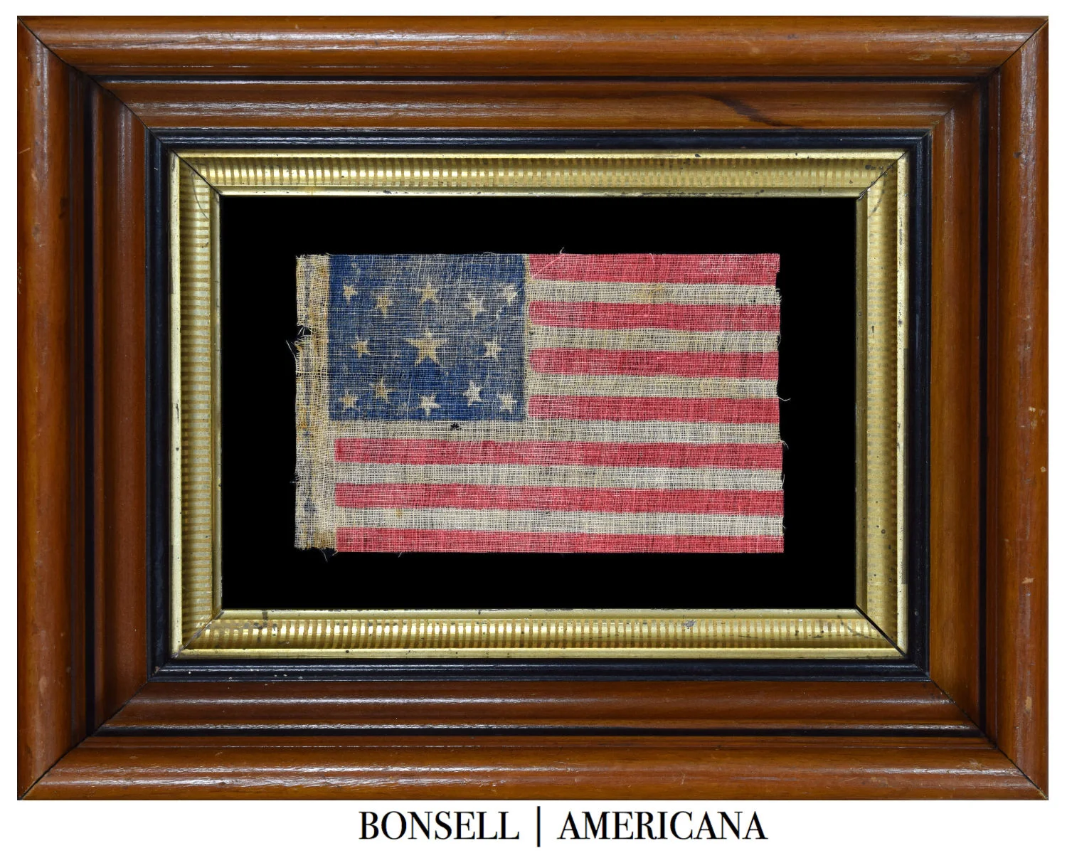 13 Star Antique Parade Flag with a Rare Oval Medallion Pattern