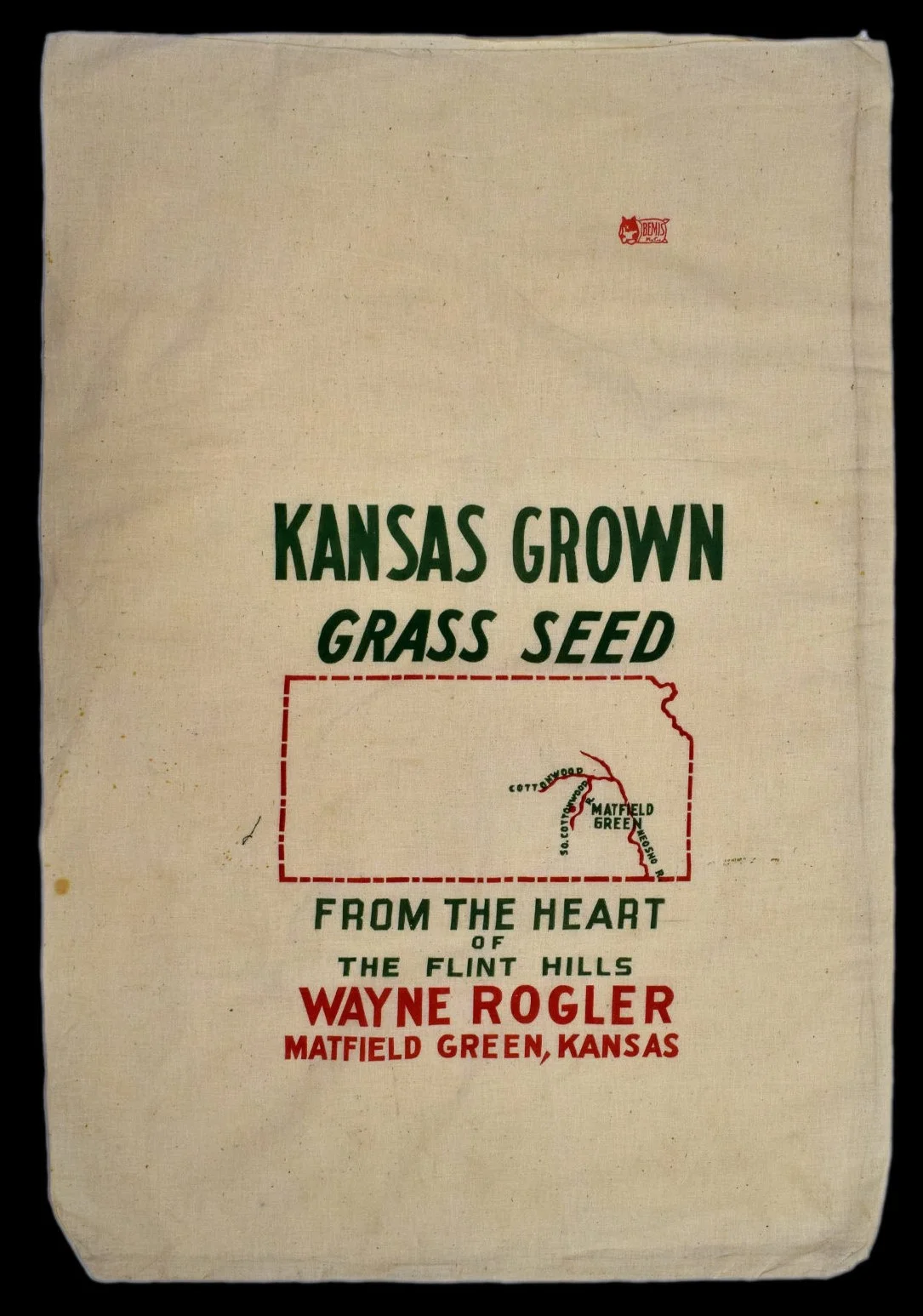 Vintage Kansas Grown Grass Seed Feed Sack