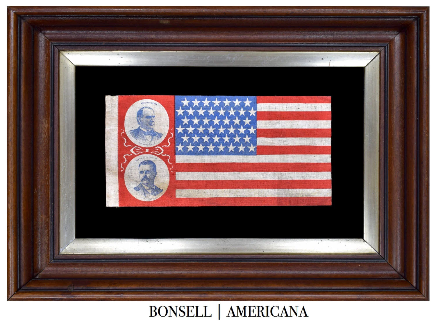 Scarce 45 Star Antique Campaign Flag | Features McKinley and Roosevelt