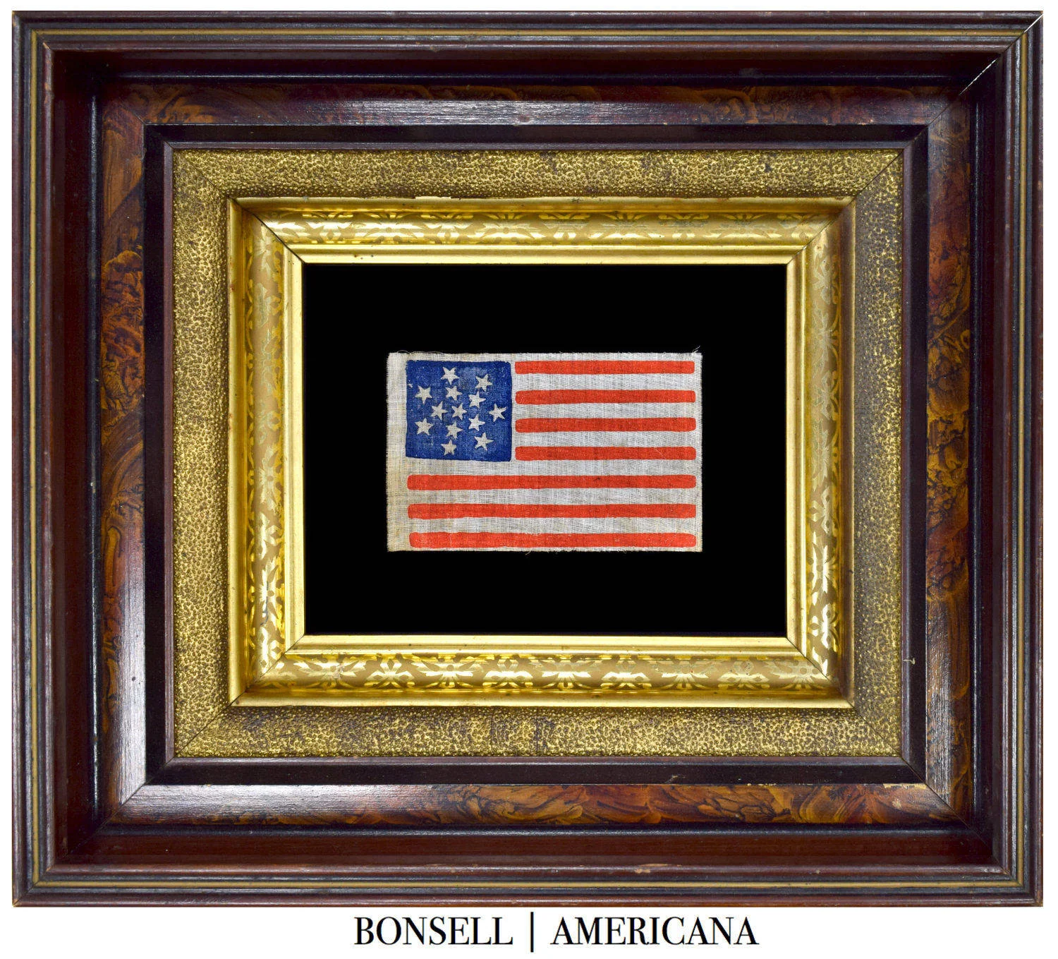 13 Star Antique American Flag | Includes an Exceptional Snowflake Medallion Pattern