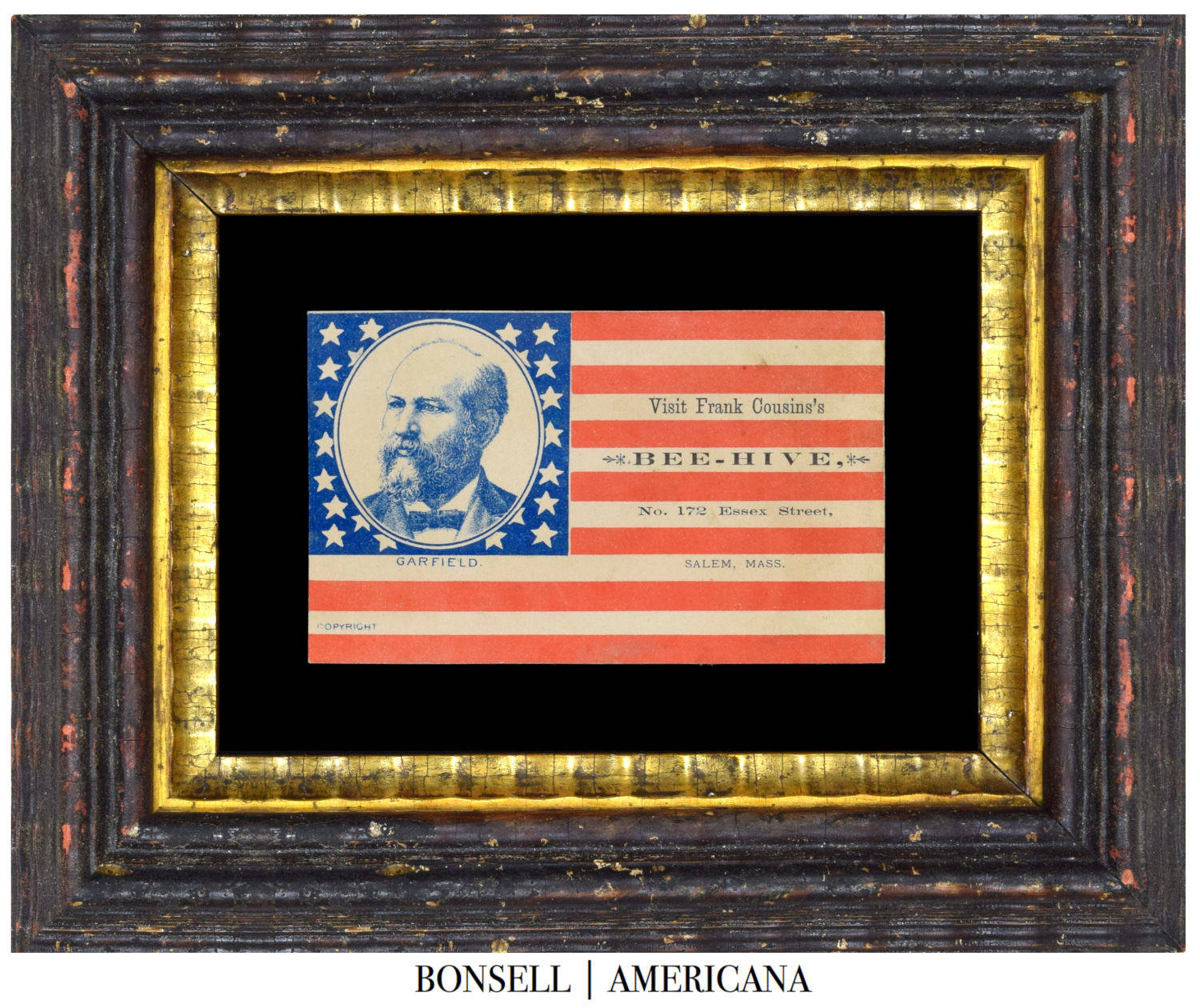 Frank Cousins's Bee-Hive and James A. Garfield Flag