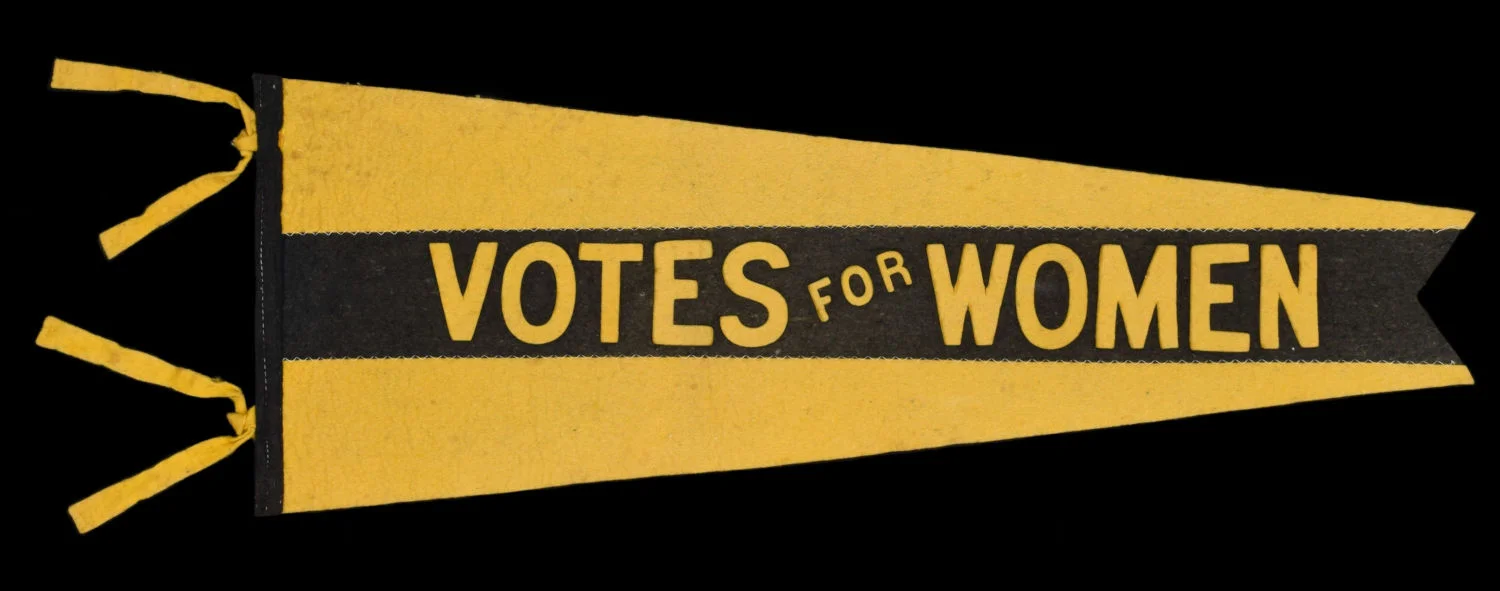 Antique Suffragette Pennant with a "VOTES FOR WOMEN" Overprint 