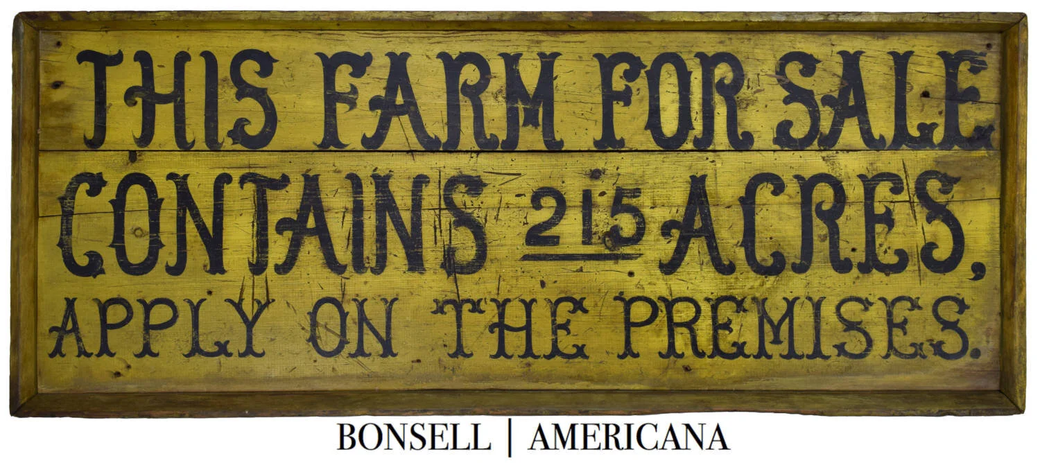 Antique "THIS FARM FOR SALE" Sign 