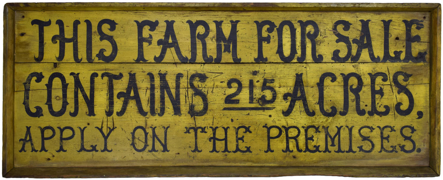 Antique "THIS FARM FOR SALE" Sign 